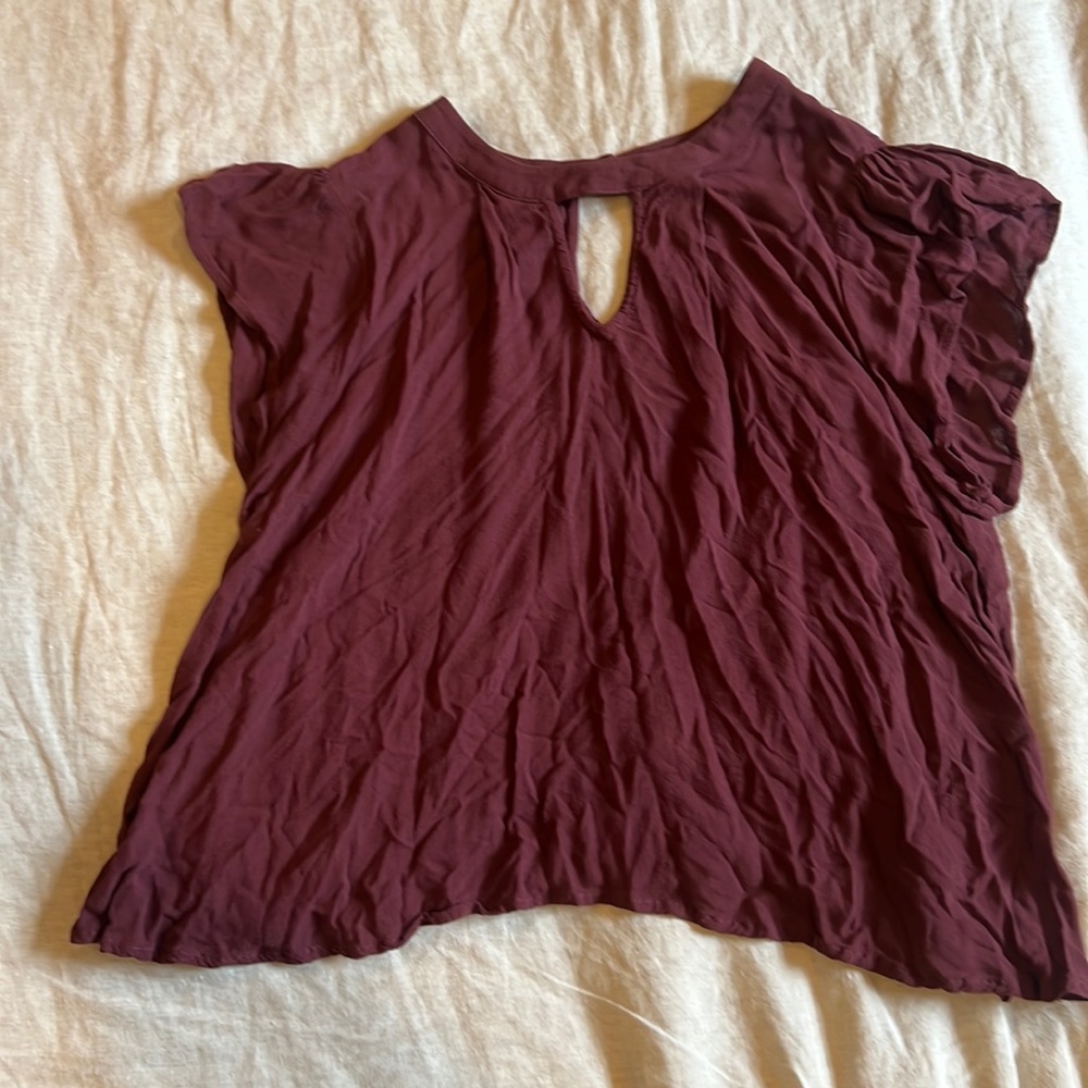 Merlot/Purple Flowy Blouse